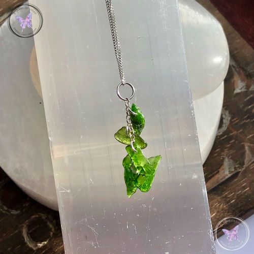 Diopside Chip Pendant Necklace